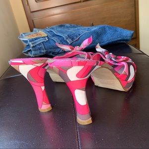 Pink mules heels